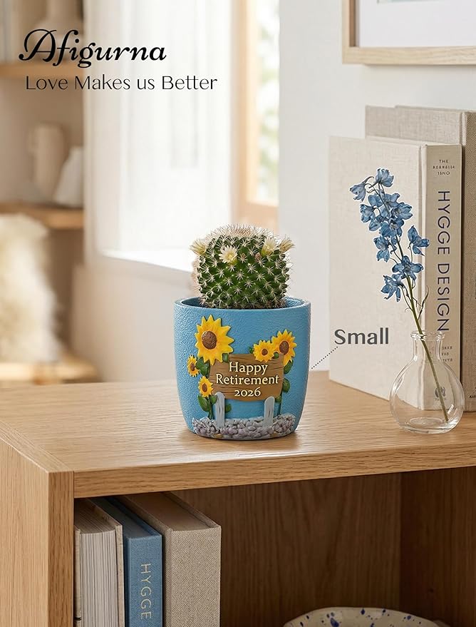 Retirement Gifts for Woman 2026: Happy Retirement Gifts for Women Nurse Teacher Coworker - Unique Retired Garden Gifts for Decoration - Hand-Painted Plant Pot Present with Gift Box and Card Rootora