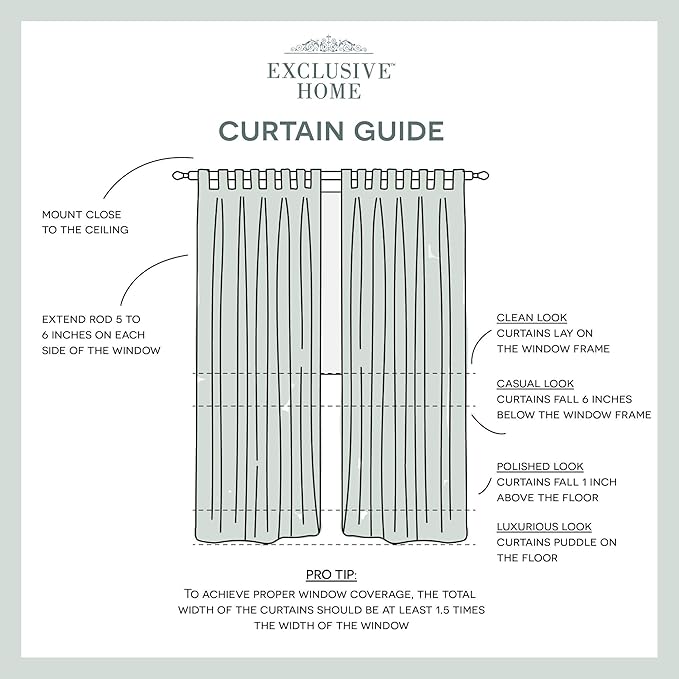Exclusive Home Cabana Solid Indoor/Outdoor Light Filtering Hook-and-Loop Tab Top Curtain Panel Pair, 54"x120", Vanilla Exclusive+Home