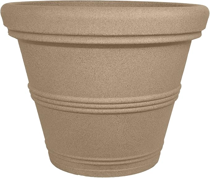 Tusco Products RR135SS Rolled Rim Collection Planter, 13.5", Sandstone TuscoProducts