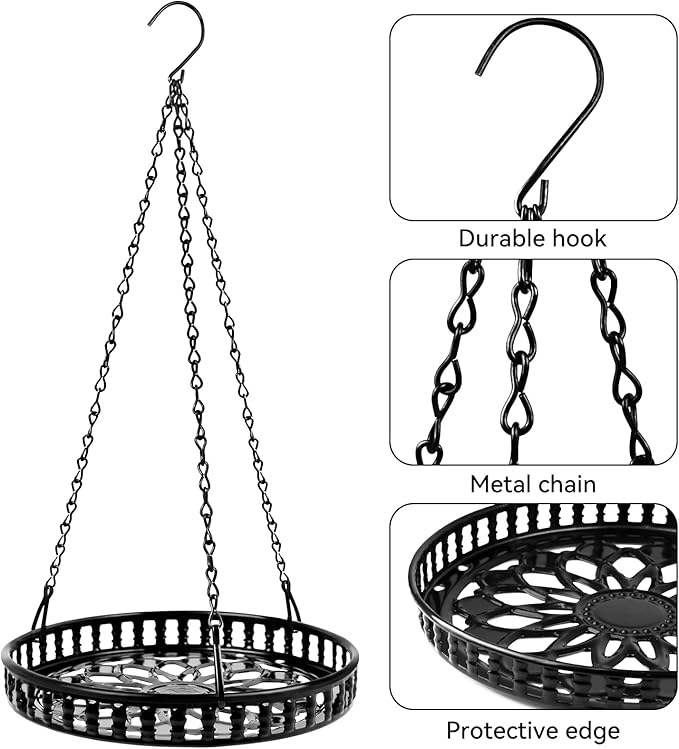 Plant Hanger Indoor Outdoor 3 Pack, Hanging Planter for Indoor Outdoor Plants, Hanging Plant Holder Shelf, Hanging Basket, Decorative Metal Plant Holder PIKAMAO