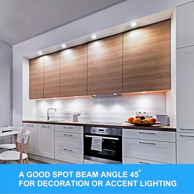 Mlambert 12 Pack MR16 LED Bulbs 50W Halogen Equivalent,6000K Cool Whitee,5W GU5.3 MR16 12V Spotlight Bulb,Non-Dimmable,45° Beam Angle for Landscape, Recessed Mlambert