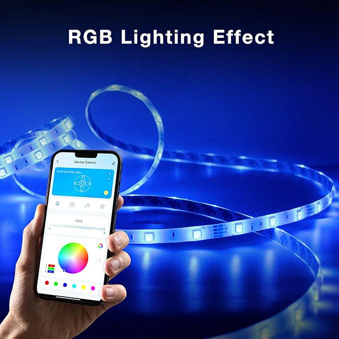 DAYBETTER Outdoor Led Strip Lights Waterproof, Smart LED Lights Work with Alexa and Google Assistant, WiFi App Control DIY Multiple Color Changing Lights Music Sync, LED Lights for Bedroom 32.8 ft DAYBETTER