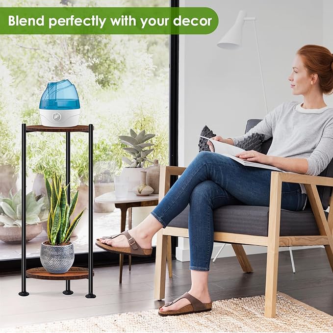 2-Pack Plant Stand Indoor Outdoor, 30'' Tall Plant Stands for Indoor Plants, Heavy Duty Indoor Plant Shelf, 2 Tier Flower Stand for Living Room, Balcony, Deck(Brown) Lilybud--lily