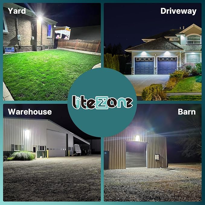 Glass Lens Wall Pack: 120W Outdoor LED Wall Lights 4Packs - 18000lm LED Wall Pack with photocell for Yard Entryways Walkways UL Listed WelcometovisitLitezone