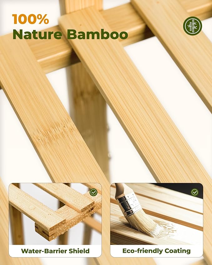 Bamworld Bamboo Plant Stand Indoor 6 Tiered Plant Shelf Outdoor Corner Plant Rack for Multiple Plants Flower Stand Plant Holder for Living Room Bedroom Balcony Patio Garden 48 Inch Natural Bamworld