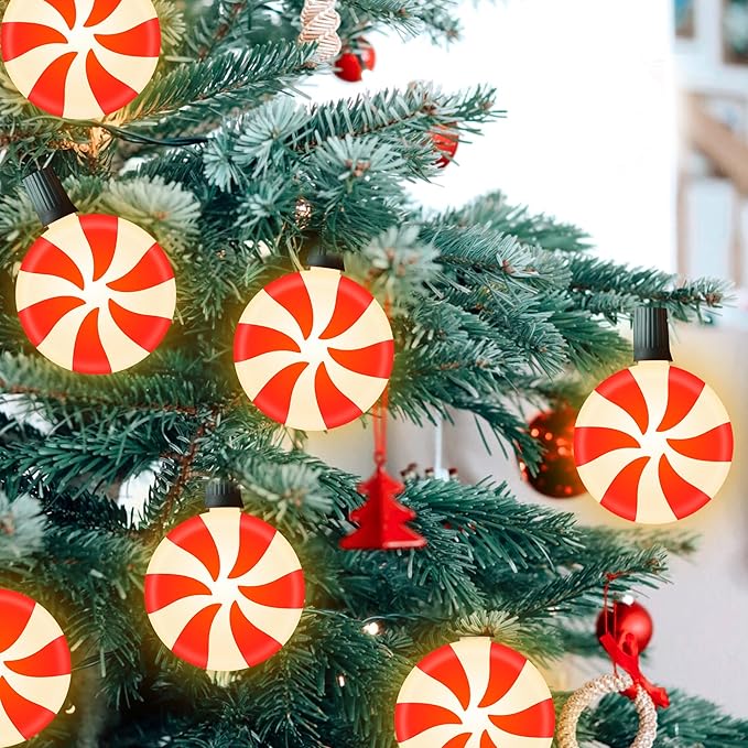 Ultimate Unicorn Christmas Lollipop Pathway Lights for Garden Christmas Decoration Red, 10 LED Peppermint String Lights with Stakes for Outdoor Sidewalk Pathway Rooftop Lawn Garden UltimateUnicorn