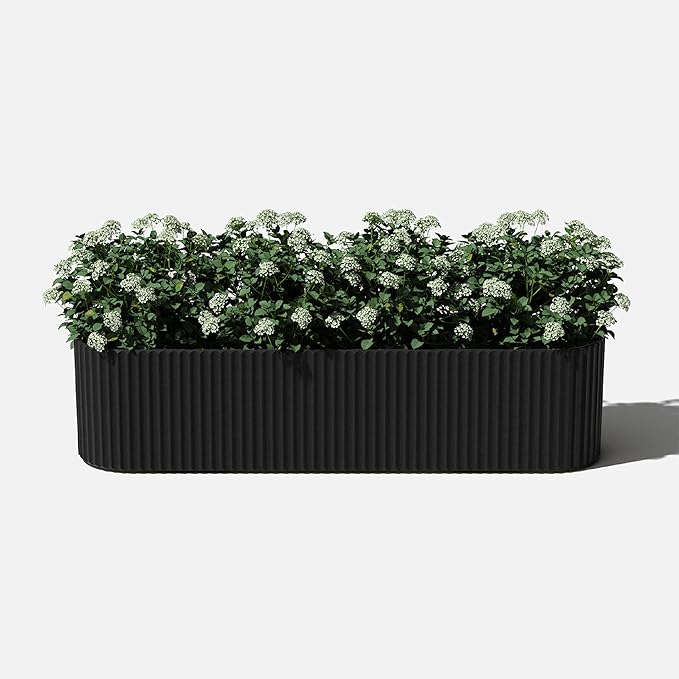 Veradek Demi Series Window Box Planter - Long Planter Box for Windowsill/Balcony | Durable Plastic-Stone Composite Material | Modern Décor for Flowers/Herbs VeradekOutdoor