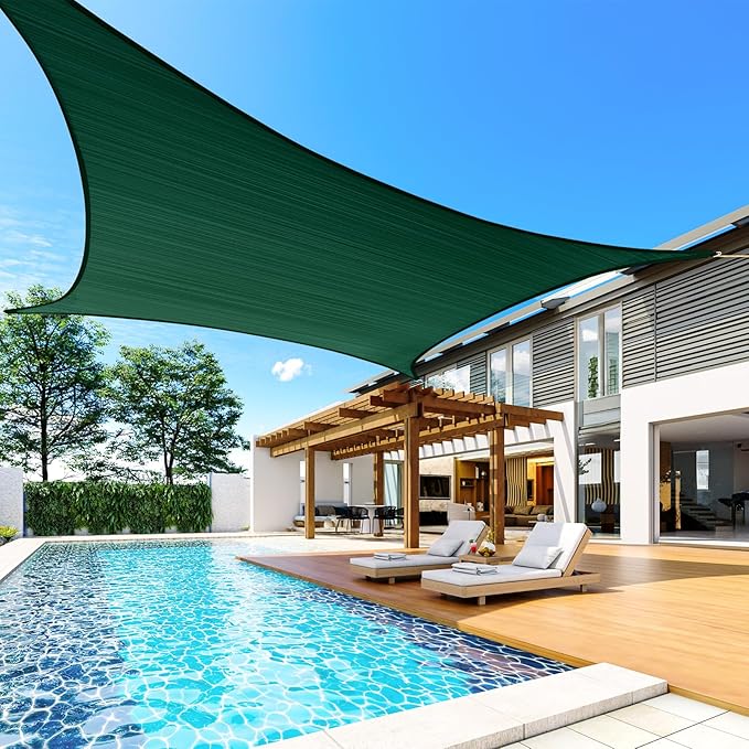 Quictent 20x26ft Sun Shade Sail for Patio, 185GSM Heavy Duty Rectangular Outdoor Sunshades UV Block Outside Canopy Cover for Backyard QUICTENT