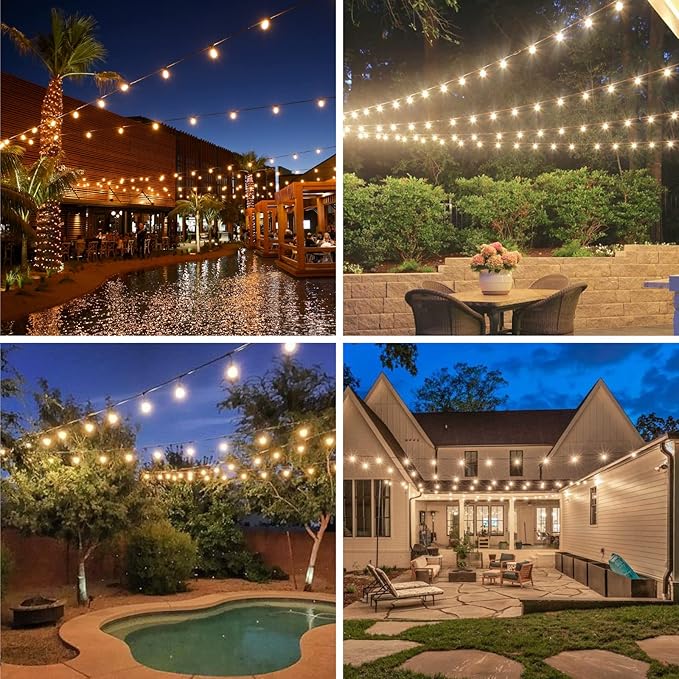 Meconard 48 Pack S14 LED String Light Bulbs, 1 Watt Shatterproof Replacement Bulbs for Patio Outdoor Sting Lights, E26 Medium Screw Base, Warm White 2200K, Non-Dimmable Meconard