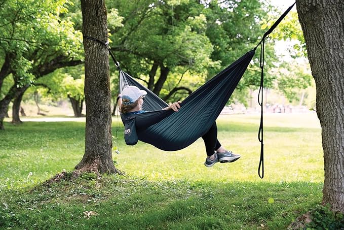 ENO TravelNest Hammock & Straps Combo - Portable Hiking and Camping Hammock with Straps Included - Travel Hammock for Camping, Hiking, Backpacking, a Festival, or The Beach - Marine EaglesNestOutfitters