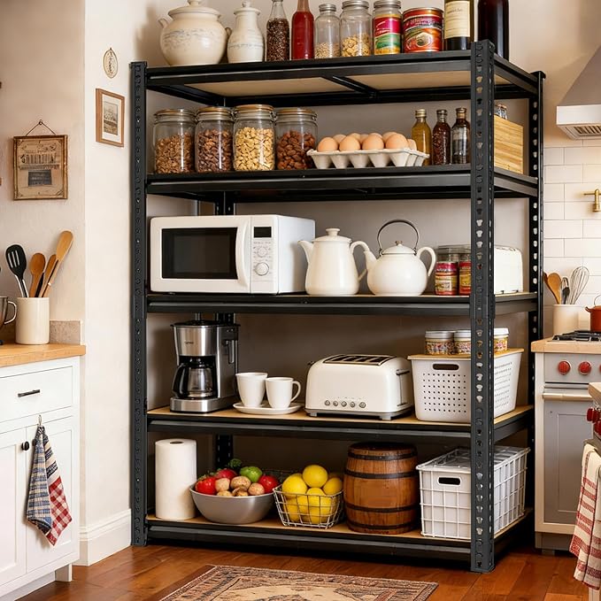 72" H Storage Shelves,Storage Shelves Heavy Duty,2400LBS Metal Shelving Units,Adjustable Garage Shelving Heavy Duty for Garage Storage,Warehouse,16"x35.5"x72 Rootora