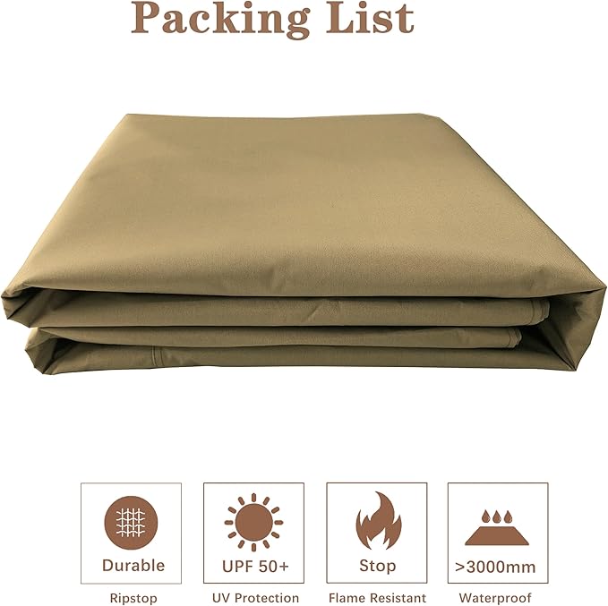 SCOCANOPY Replacement Gazebo Canopy for 10 x 12 Regency II Patio Gazebo Model L-GZ798PST,A101004104,A101004105 (Beige) SCOCANOPY