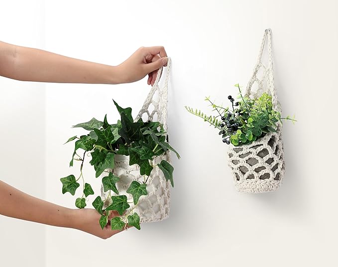 3 Packs Hanging Planters for Indoor Plants up to 4 in., Wall Plant Holder | Plant Hanger Indoor, Wall Planters for Indoor Plants, Hanging Plant (3PK, for 4 inch Pot) Shineloha