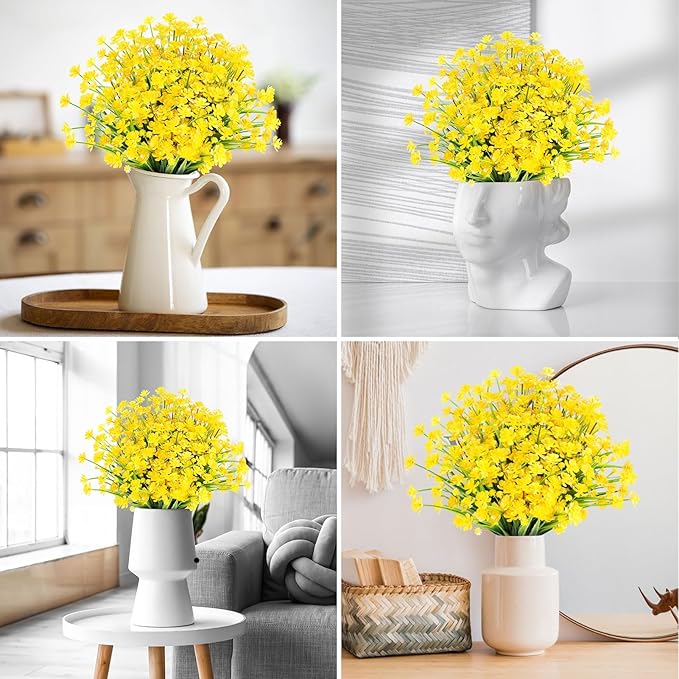 AGIRL 24 Bundles Artificial Flowers for Outdoor,UV Resistant No Fade Fake Plastic Flowers Faux Plants for Hanging Planters Decoration Indoor Outside Garden Porch Window Box Home Wedding Farmhouse AGIRL
