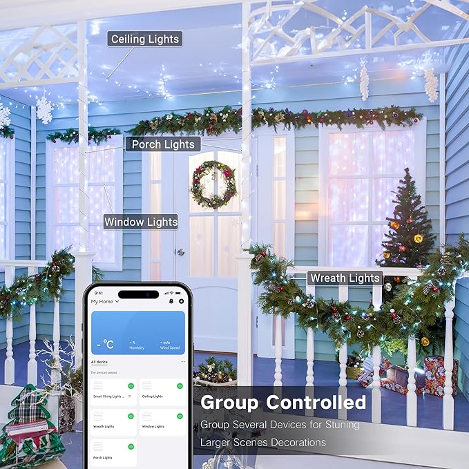 Brizled Smart String Lights, 196ft 600 LED Smart WiFi Color Changing Fairy Lights App Controlled, RGB Christmas Lights Clear Wire Work with Alexa & Google Home for Halloween Indoor Outdoor Tree Decor Brizled