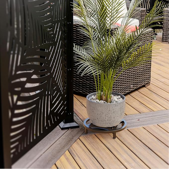 Zhongma 2 Pack 11.8" Fully Assembled Sturdy Potted Plant Stand Flower Pot Holder Heavy Duty Construction, Low Plant Stand for Home Indoor and Outdoor, Sturdy plant riser and saucer without Installation Required Zhongma