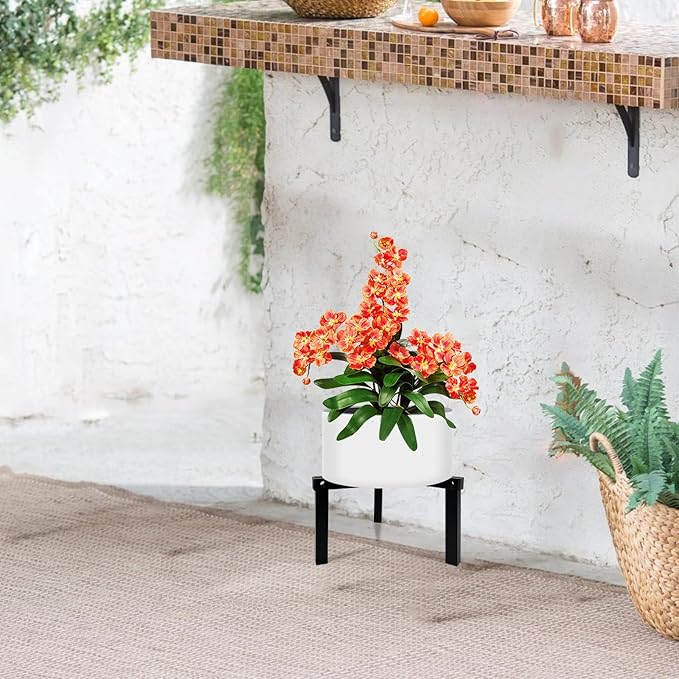 Three Legs Adjustable Metal Plant Stand for 5"-10" Plant Pot – Indoor & Outdoor (Black, 1 Pack) DDPow
