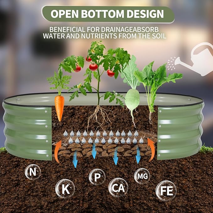 Galvanized Raised Garden Bed Outdoor- 2 Pcs Raised Beds for Gardening| Metal Planter Box, Steel Raised Garden Bed Kit with Gloves for Vegetables, Flower, Herbs (4x2x1FT, Green) Permade