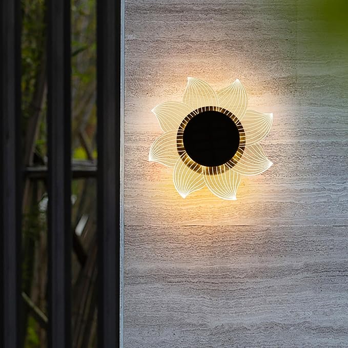 Roaming Acrylic Petal Bury Light 3-Pack Suitable for Gardens, Courtyards, Terraces, Corridors, Alleys, and Pedestrian Walkways (Sunflower) RoamingLight
