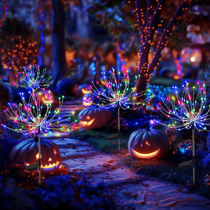 Garden Decor Solar Lights Outdoor,120LED Waterproof Colorful Solar Fairy Garden Lights for Outdoor Decoration,Yard, Patio, Porch,Flower Pot,Pathway,Christmas (6Pack) PEVOROS