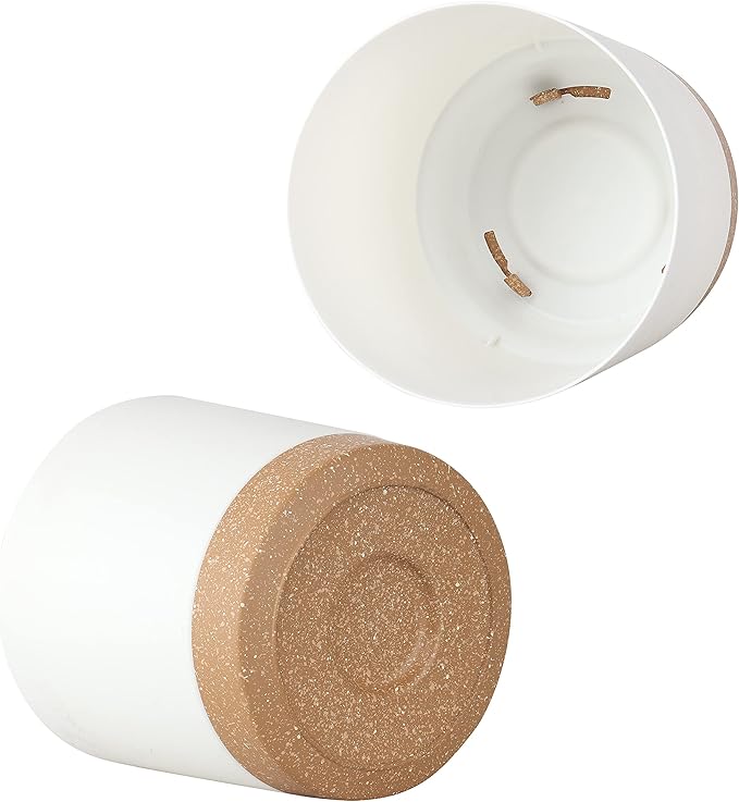kubvici 2 Pack 8 Inch Planters for Indoor Plants, Plastic Flower Pots Plant Pots Indoor with Drainage Saucer for Outdoor Garden Home Plant, White 8” kubvici