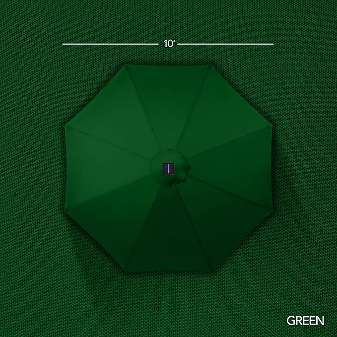 Best Choice Products 10ft Solar LED Offset Cantilever Hanging Market Patio Umbrella, Smooth 360° Rotation, 8 Sturdy Ribs, Easy Adjustment - Green BestChoiceProducts