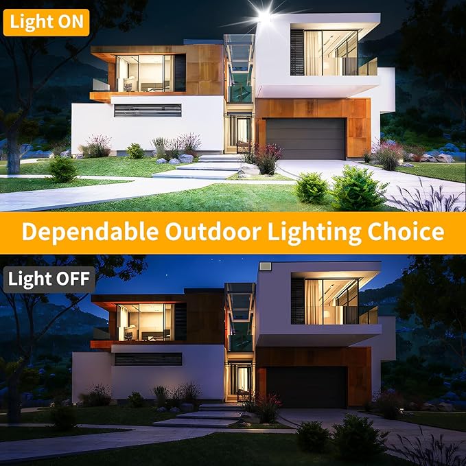 200W LED Flood Light Outdoor with 6ft Plug, 24000LM Brighter Exterior Security Lights, 5000K Daylight LED Work Light, IP66 Waterproof for Yard, Garage, Stadium, Lawn, 2 Pack YAYIT