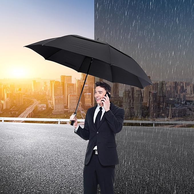 G4Free 47/54/62/68/72 Inch Automatic Open Golf Umbrella Oversize Extra Large Double Canopy Vented Windproof Waterproof Stick Umbrellas G4Free