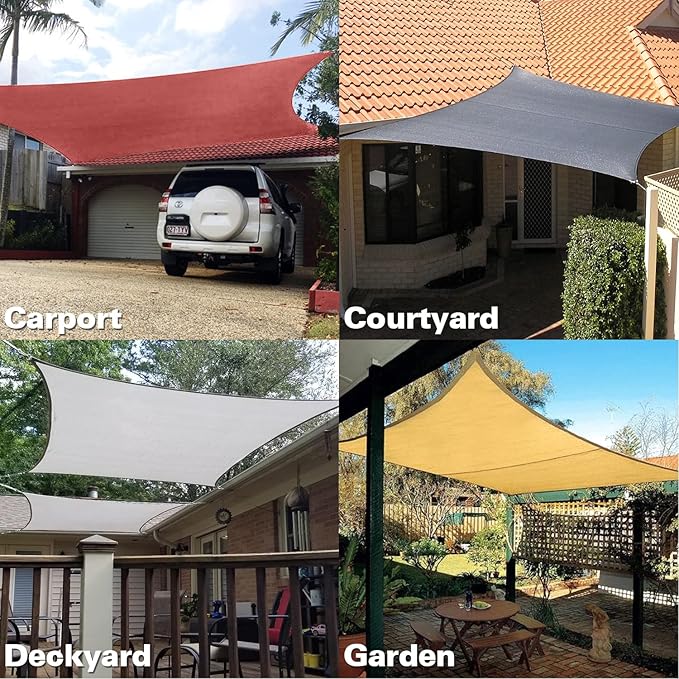 KANAGAWA 14'X24' Rust Red Custom Size Sun Shade Sail Rectangle UV Block Canopy Cover for Patio Backyard Lawn Garden Outdoor (Customized Available) KANAGAWA
