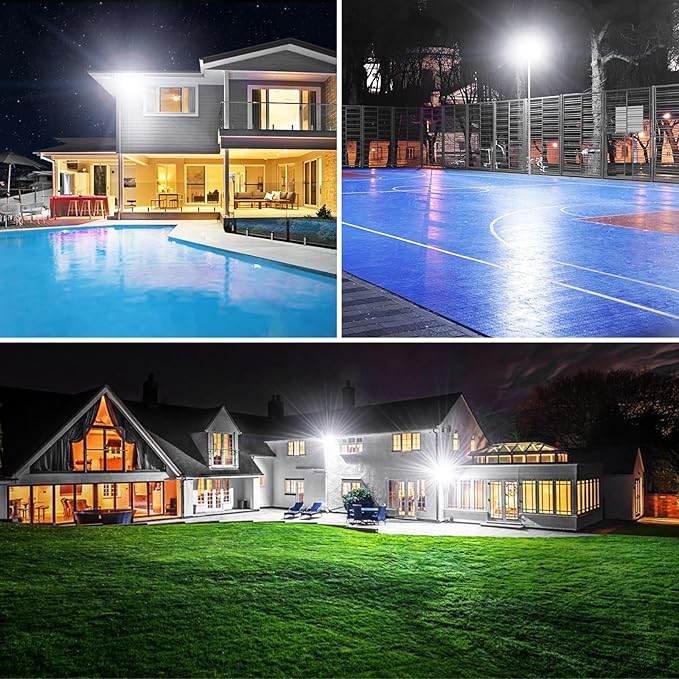 Onforu 120W LED Flood Light Outdoor, 12000LM Security Lights, IP66 Waterproof Outdoor LED Lights, 6500K Daylight White Floodlight for Garage Yard Garden Stadium Playground Arena(2 Pack) Onforu