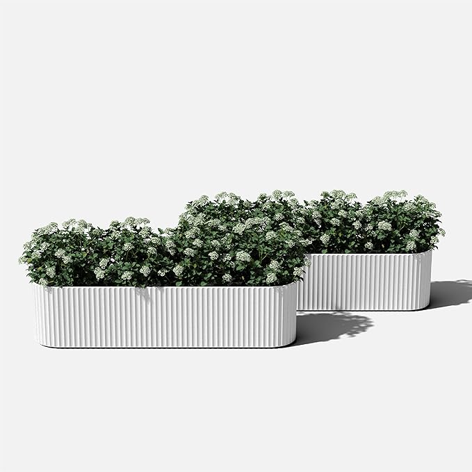 Veradek Demi Series Window Box Planter - Long Planter Box for Windowsill/Balcony | Durable Plastic-Stone Composite Material | Modern Décor for Flowers/Herbs VeradekOutdoor