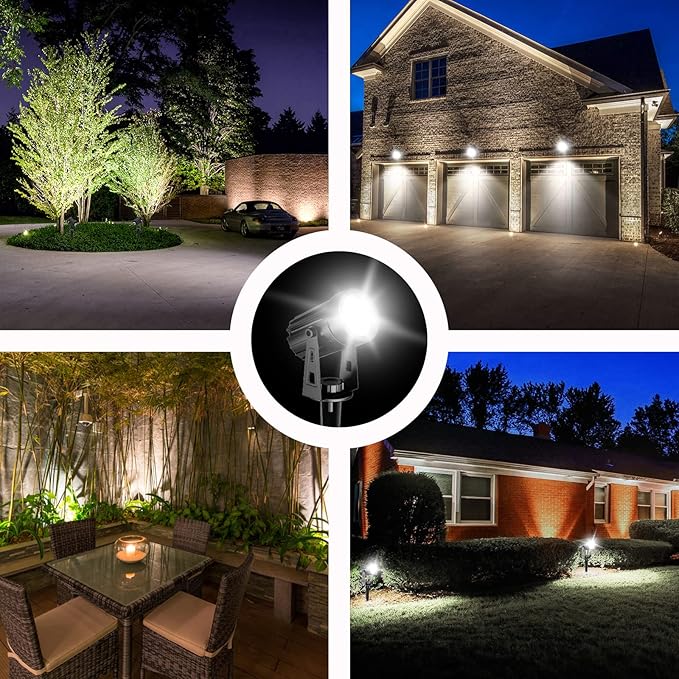 T-SUN Solar Spotlights Outdoor Waterproof, 2-in-1 Solar Landscape Spotlights LED Garden Spot Lights for Yard Tree Garden Pond Pool Area (White) T-SUN
