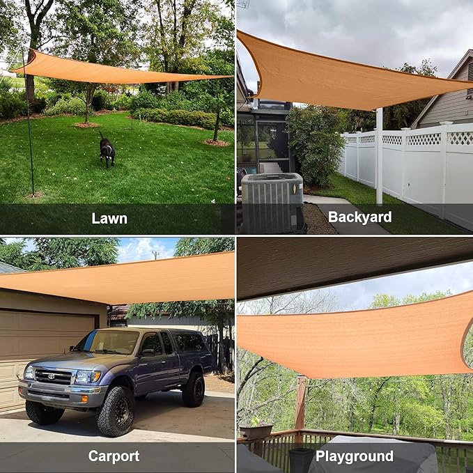 SUNLAX Sun Shade Sail 6' x 18' Peach Fuzz Rectangle Canopy Sail Shade Cover UV Block Permeable Sunshade Outdoor for Patio Backyard Deck Pergola (We Make Custom Size) SUNLAX