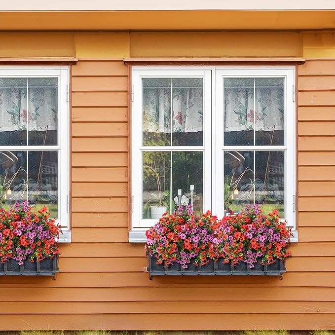 Artificial Flowers Faux Plants Outdoor Fake Flowers Spring Decor,12 Bundles Realistic Plastic Plant Colorful Daisy UV Resistant for Porch Patio Home Yard Garden Window Box Pot Planters ZFProcessArtificialFlowers