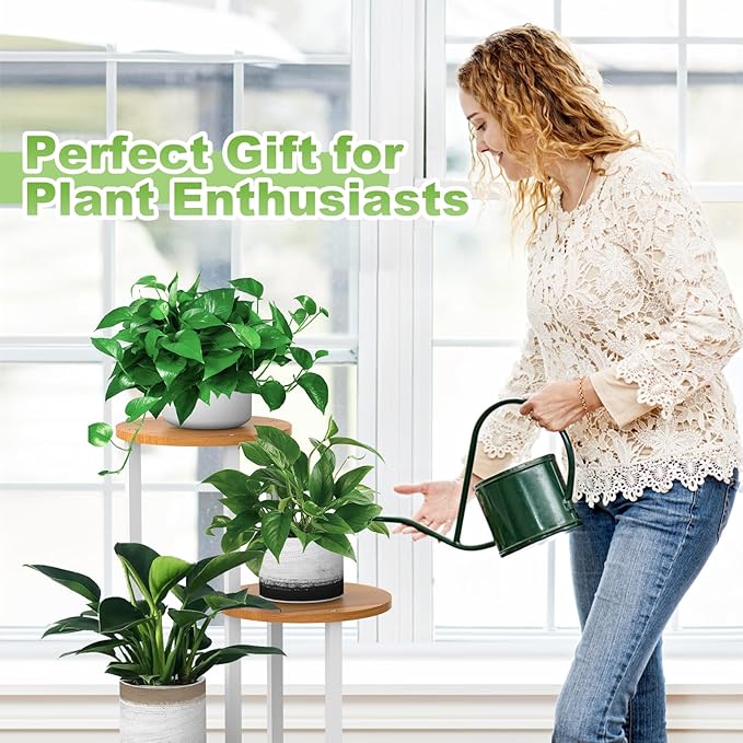 Plant Stand Indoor, 4 Tier Thickened Metal Corner Plant Shelf for Multiple Plants, Indoor Plants Tiered Flower Pot Stand for Patio Garden Balcony Living Room Bedroom (White) YOCOMEY