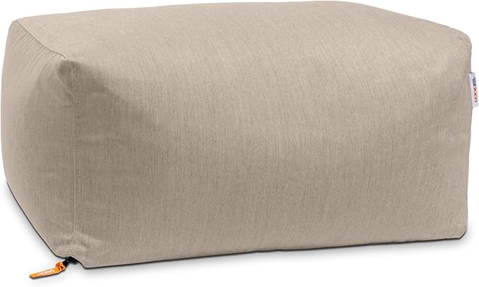 Jaxx Leon Outdoor Bean Bag Ottoman, Flax Jaxx