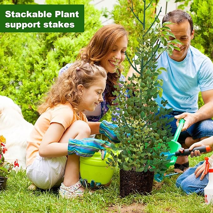 15 Pack Stackable Plant Support Stakes, Garden Trellis for Climbing Plants Indoor and Outdoor Use, Plant Accessories for Potted Plants Monstera, Plant Sticks for Climbing Plant Stems PERSZEN