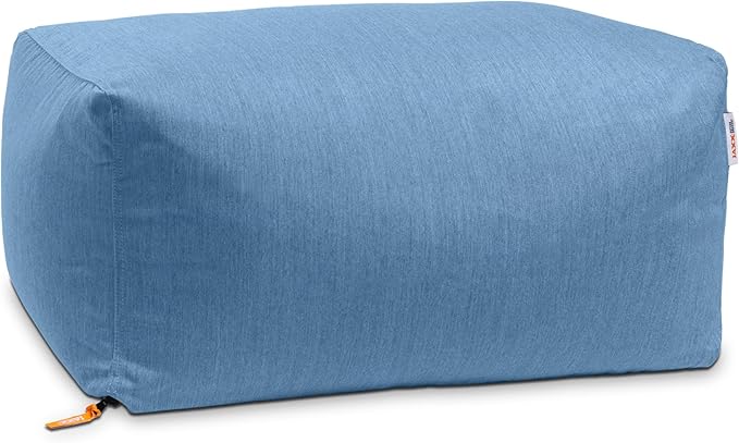 Jaxx Leon Outdoor Bean Bag Ottoman, Ocean Blue Jaxx