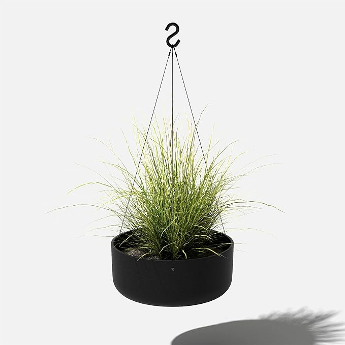 Veradek Mason Series Hanging Kona Planter - Round Planter for Outdoor Balcony/Patio | Made from Plastic-Stone Composite with Hanging Attachment | Modern Décor for, Flowers, Succulents, Small Plants VeradekOutdoor
