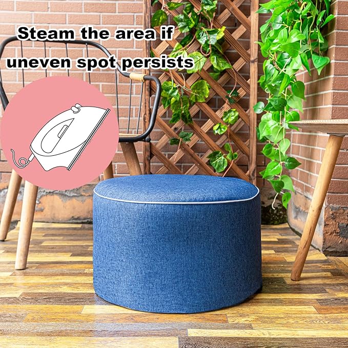 Outdoor Ottoman Outdoor Ottomans for Patio 19x12 Inches Modern Lightweight Foam Stuffed Pouf Outdoor Footstool Footrest Foot Stool Waterproof (Blue) AbunHeri