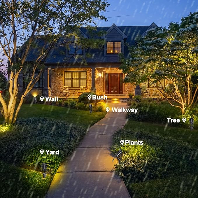 2 Pack Extendable Outdoor Landscape Lights, 12V Low Voltage Landscape Lighting IP65 Waterproof Plug-in Outdoor Spotlights for Yard House Pathway Tree Pools (2700K Warm White, NO Plug) IRISECO