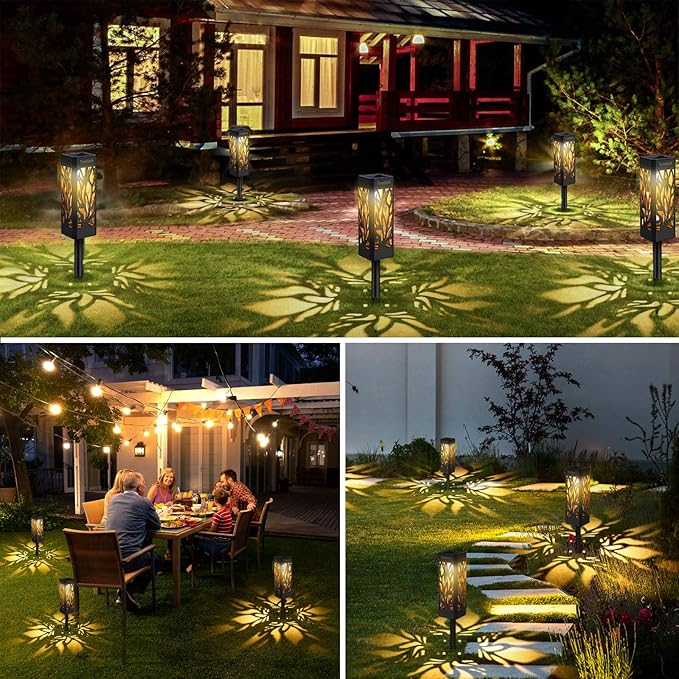 TomCare Solar Lights Outdoor Upgraded Bright Solar Pathway Lights Bigger Size Decorative Solar Waterproof Solar Powered Led Landscape Garden Lighting for Path Yard Walkway, 8 Pack TomCare