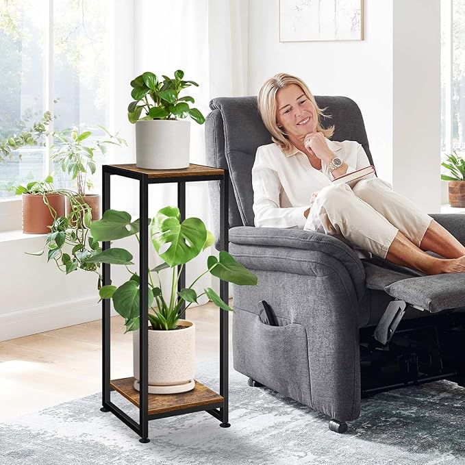 Plant Stand Indoor, 31.5'' Tall Wood Plant Stands Heavy Duty Pedestal Stand for Indoor Outdoor, Modern Corner Flower Stand for Patio, Living Room, Balcony Lilybud--lily