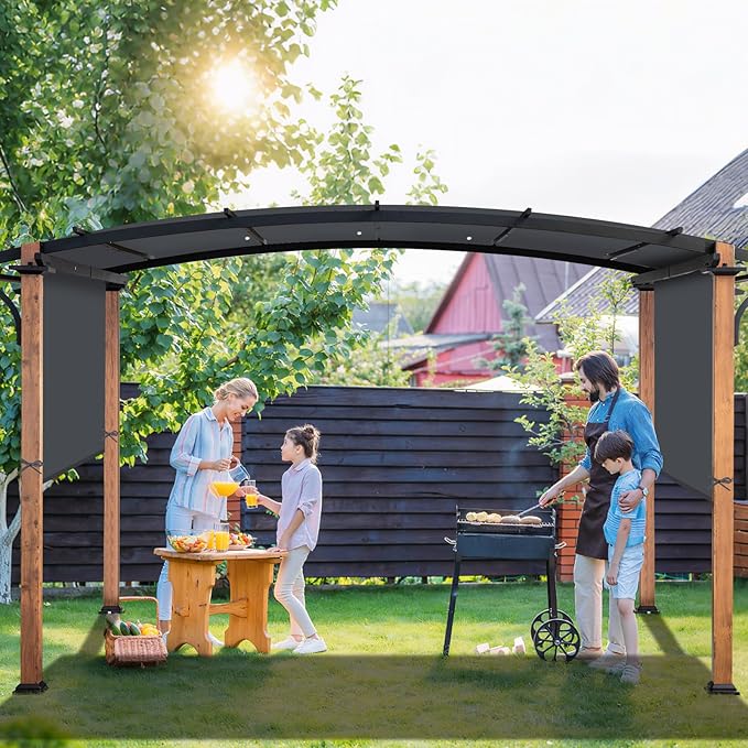 Universal Waterproof Pergola Canopy Shade Cover Replacement - 17'x6.8' Outdoor Sun Shades Canopy Top for Patio Gazebo Deck Balcony Porch, Cover Only (Dark Gray) AMADECOHOME