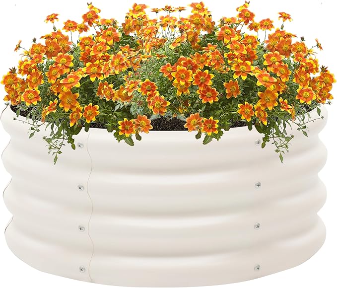 2-Pack 2x1ft Galvanized Raised Garden Bed, Outdoor Planter Bed, Metal Planter Box for Gardening and Planting Besebay