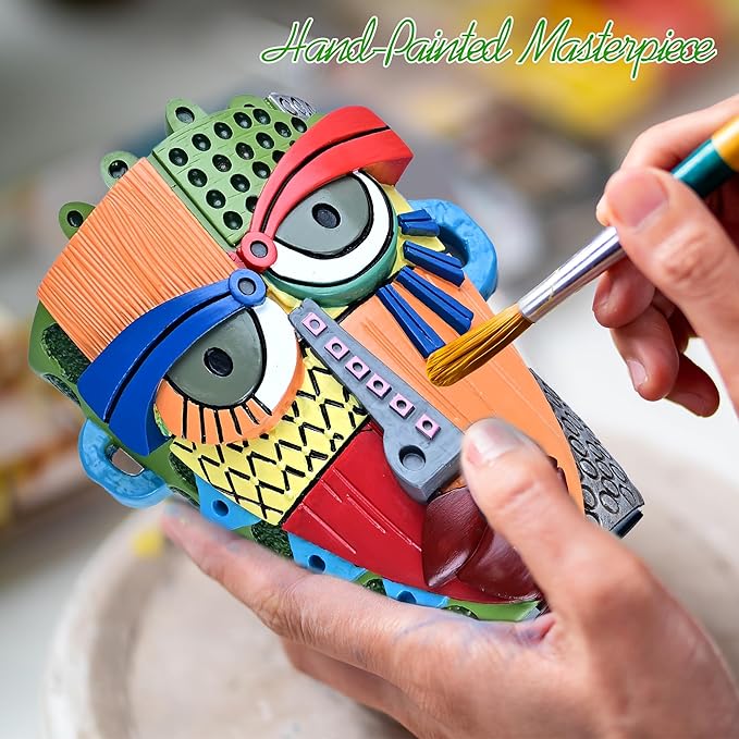 Abstract Face Planter Pots for Plants,Hand-Painted Colorful Flower Pots with Drainage, Indoor Outdoor Garden Decor Gift(Modern,Small) Midogaigai