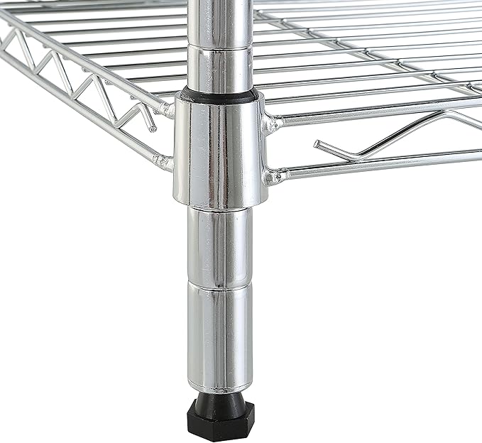 Amazon Basics 5-Shelf Tower Adjustable Storage Shelving Unit, Chrome, 16" x 16" x 54", 150 lbs Per Shelf | Tower, Adjustable AmazonBasics
