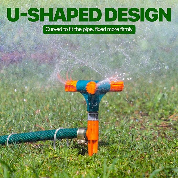 U Shape Garden Stakes 50 Packs 4 Inch 11 Gauge Irrigation Tubing Stakes, Heavy Duty Galvanized Landscape Staples for Tube, Lawns, Landscape Fabrics,Irrigation Hose and Weed Barriers TiTifield