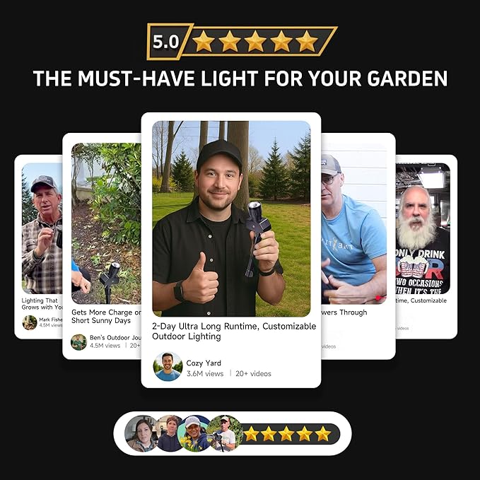 Solar Spot Lights Outdoor, Adjustable Angle Waterproof Landscape Spotlight, All Night LED Uplights Separate Panel, Warm & Daylight Selectable (3000k/4500k/6500k) for Tree Yard Garden 2 Pack Varmtalys