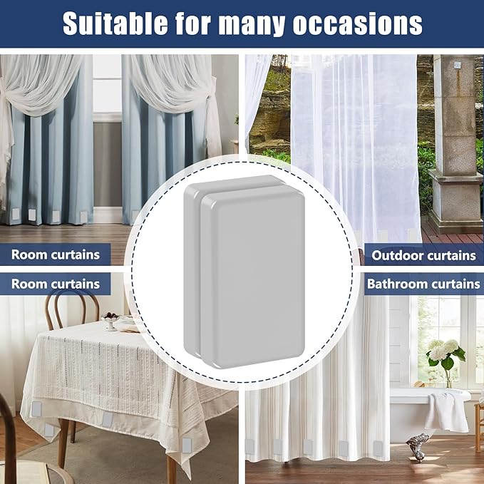 36pcs Outdoor Curtain Weights, Plastic Wrapped Magnetic Drapery Weights, Waterproof Heavy Duty Curtain Magnets for Heavy Wind, Outside Curtain, Shower Curtain, Tablecloth, Flag (Grey) Phoncoo